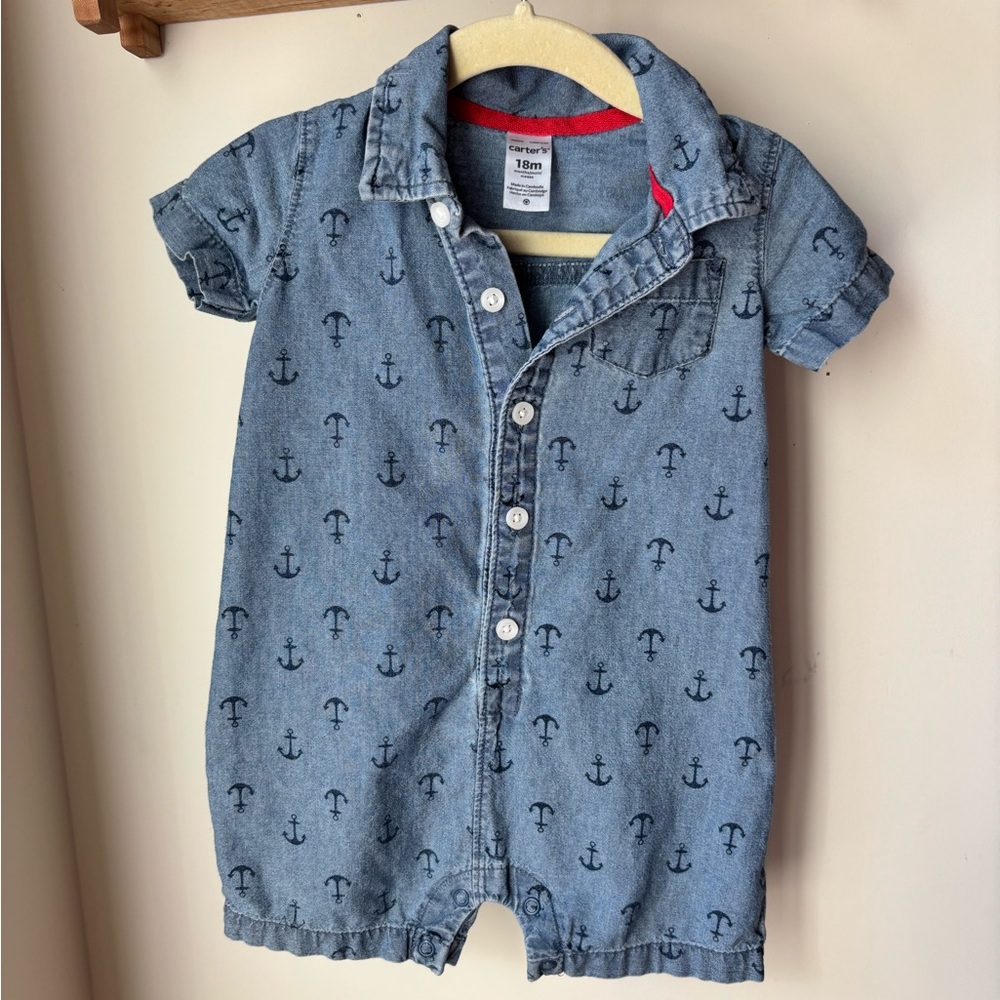 Carter's Blue Anchor Print Bodysuit